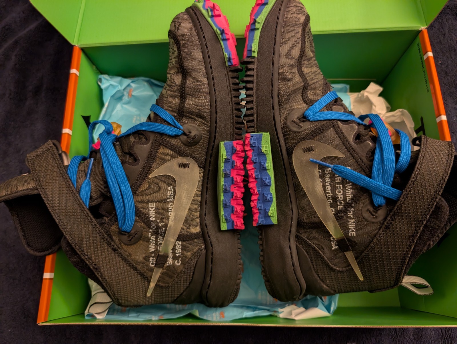 OFF WHITE X NIKE Nike X Off White Air Force Mid Black 2022 taglia 11 Virgil