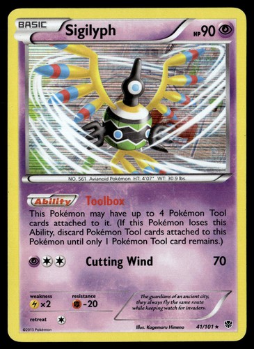 Sigilyph 41/101 Holo Rare Plasma Blast Pokemon Lightly Played
