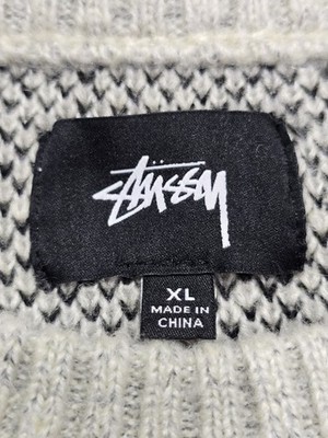 ☆ Stussy ☆ 8 Ball Mohair Knit Ivory Sweater (Size XL) EUC