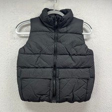 H M Puffer Vest Kids 6X/7 Black Padded Full Zip Casual Winter Outdoor Layer