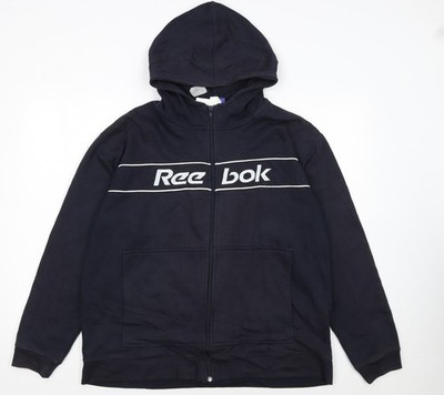 Reebok Herren Hoodie blau Full Zip Größe M Sport Fleece