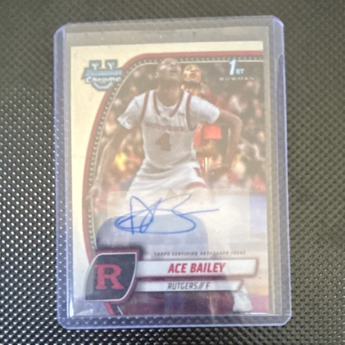 2024-25 Topps Bowman University Chrome Ace Bailey #1 Rutgers Rookie Auto