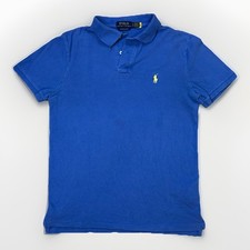 Polo Ralph Lauren Polo Shirt Custom Slim Fit Blue Small Yellow Pony Logo Mens