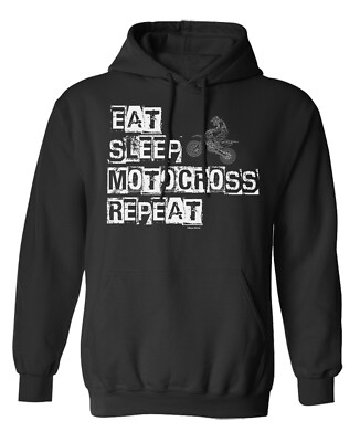Eat Sleep Motocross Repeat Kinder Hoodie oder Pullover Biker Motorrad Weihnachten Moto