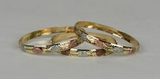 Children's Gold Coloured Metal Bangle with Silver and Copper Finish Set of 3