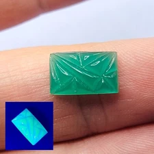 Art Deco Uranium Glass Cabochon 1930s Green Vintage Czech Pressed Glass 12x7mm