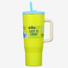 ello Ultra Clean 40 oz Stainless Steel Tumbler with Handle Blue & Green