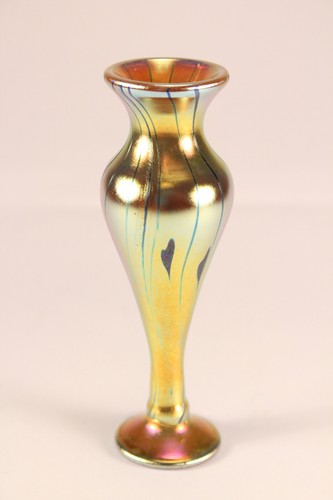 Correia Studio Art Glas Aurene Gold irisierend Parfum Duft Flakon Mini Vase - Bild 2 von 17