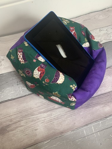 Owl fabric Pad tablet cushion Beanbag stand holder fits all tablets kindle books - 第 1/8 張圖片