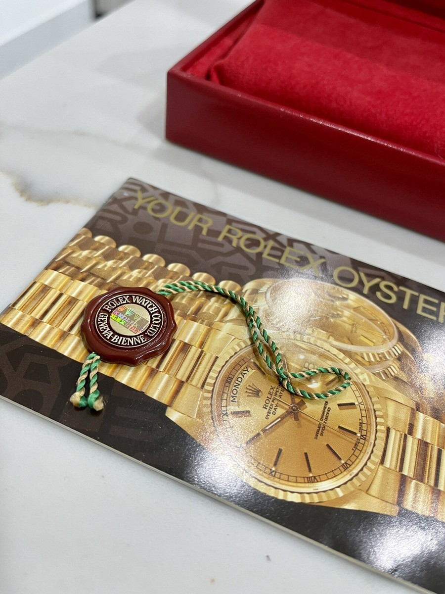 OEM Vintage Rolex Datejust 69173 69174 Red Watch Box Booklets FULL