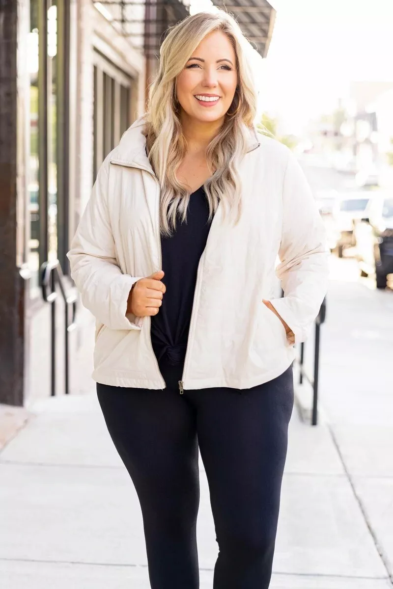 Chic Soul Womens Plus Size Natural Winter Spring Fall Jacket Size