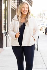 Chic Soul Womens Plus Size Natural Winter Spring Fall Jacket Size 1x
