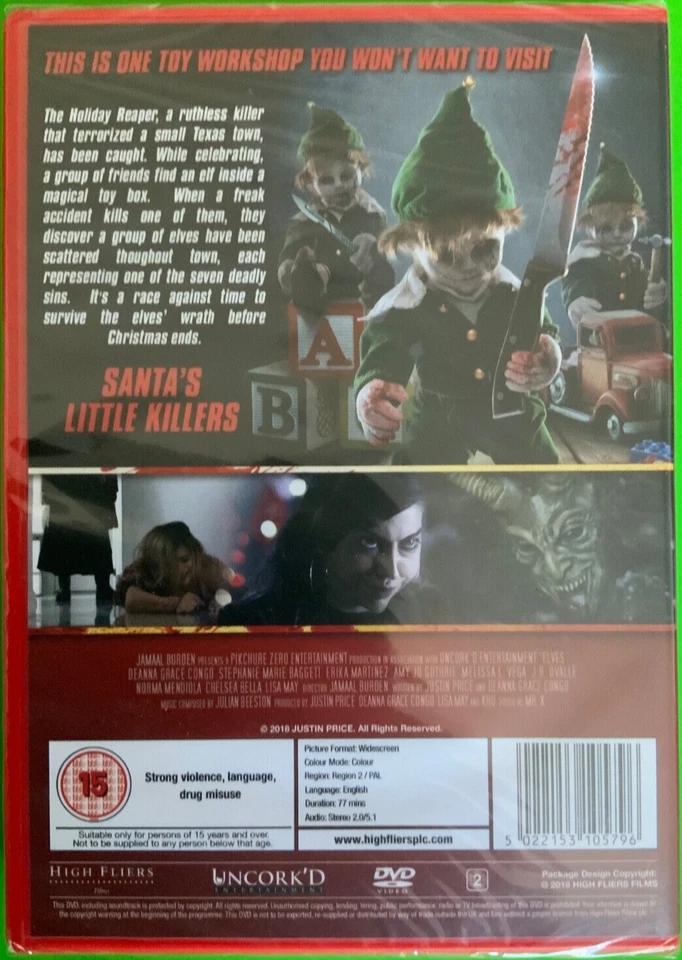 Krampus, Christmas Devil / Evil Elves. 2x Christmas Horror DVDs. New/Sealed. - Image 3 of 3