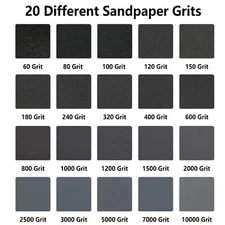 30 Pcs 320 Grit Dry Wet Sandpaper Silicone Carbide Sanding Sheets for Metal Wood