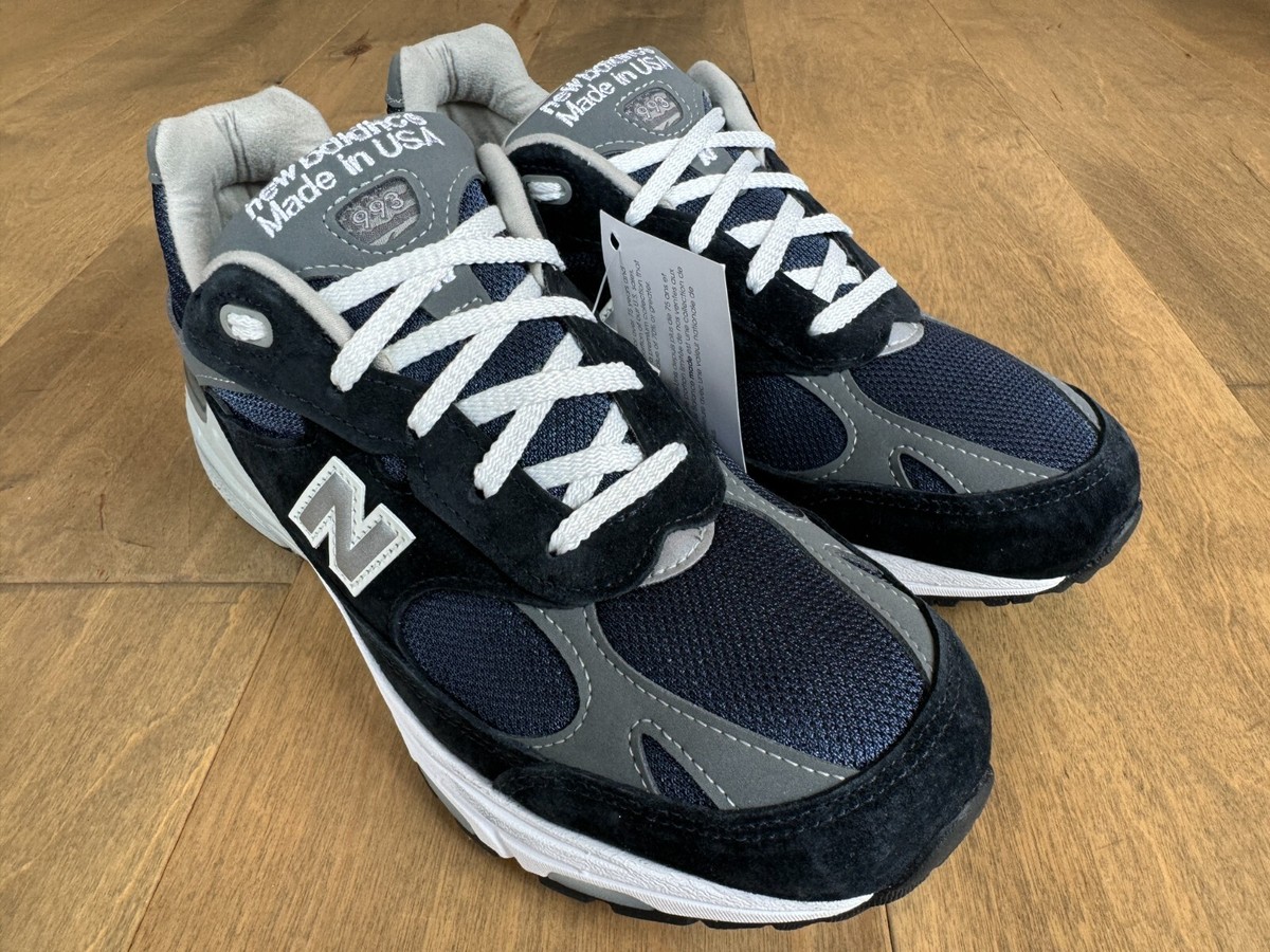 New Balance 993 Made In USA Suede Shoes Navy White WR993NV Women's