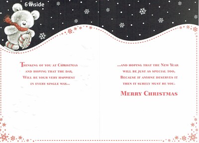 Weihnachtskarte 'Festive Greetings To Both Of You' Mit Teddy-Design, 23x15 Cm