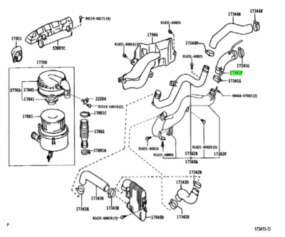 ロッド TOYOTA LAND CRUISER 100 HOSE AIR NO.1 Genuine JDM 17341-17021 | eBay