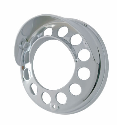 Round Double Face Light Bezel w/ Up-Side Down Visor - Chrome