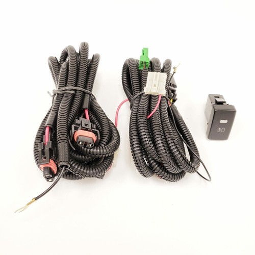 12V H11 H8 Fog Light Wiring Harness Relay Kit 2 Plugs Rectangle Switch