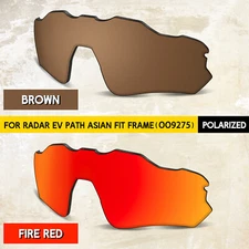 Brown & Fire Red POLARIZED Lenses for Oakley Radar EV Path AF OO9275, 1.5MM