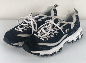 black and silver skechers