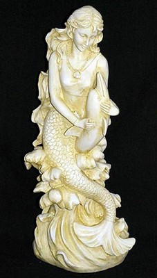 Mermaid With Dolphins Resin Table Top Statue Nautical Seashore Decor 5 X 15 Ebay