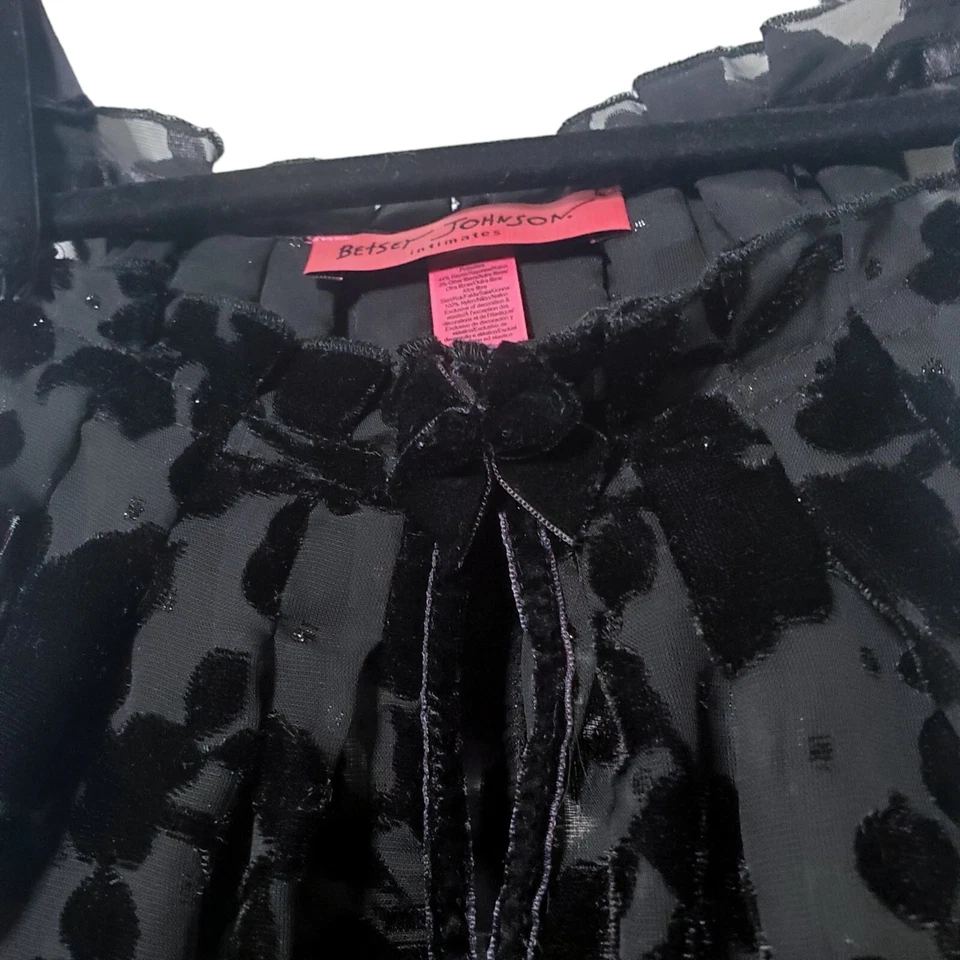 Mini Vestido Betsey Johnson Terciopelo Burnout Sin Mangas Talla M Chemise Íntimo Para Mujer Foto 3 de 4