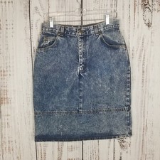 Vintage 80s 90s Levi's jeans denim acid washed zipper back pencil skirt USA Made