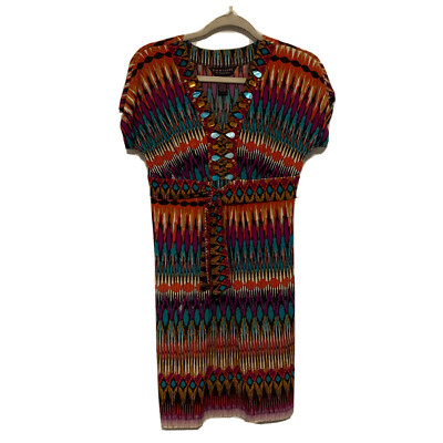 Signature by Robbie Bee Sheath Dress 4 Petite 4P Multicolor Embellished