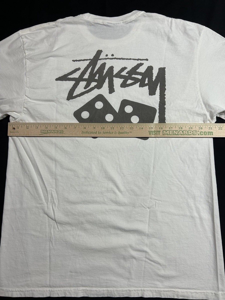 Rare Y2K Stussy Grey Dice T Shirt White Brand New Large | eBay Rare Y2K Stussy Grey Dice T Shirt White Brand New Large | eBay