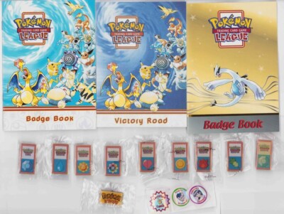 POKEMON KANTO LEAGUE PIN SET 11 BADGES, 3 NEW BADGE BOOKS, 3 STICKERS NEW  2000 | eBay