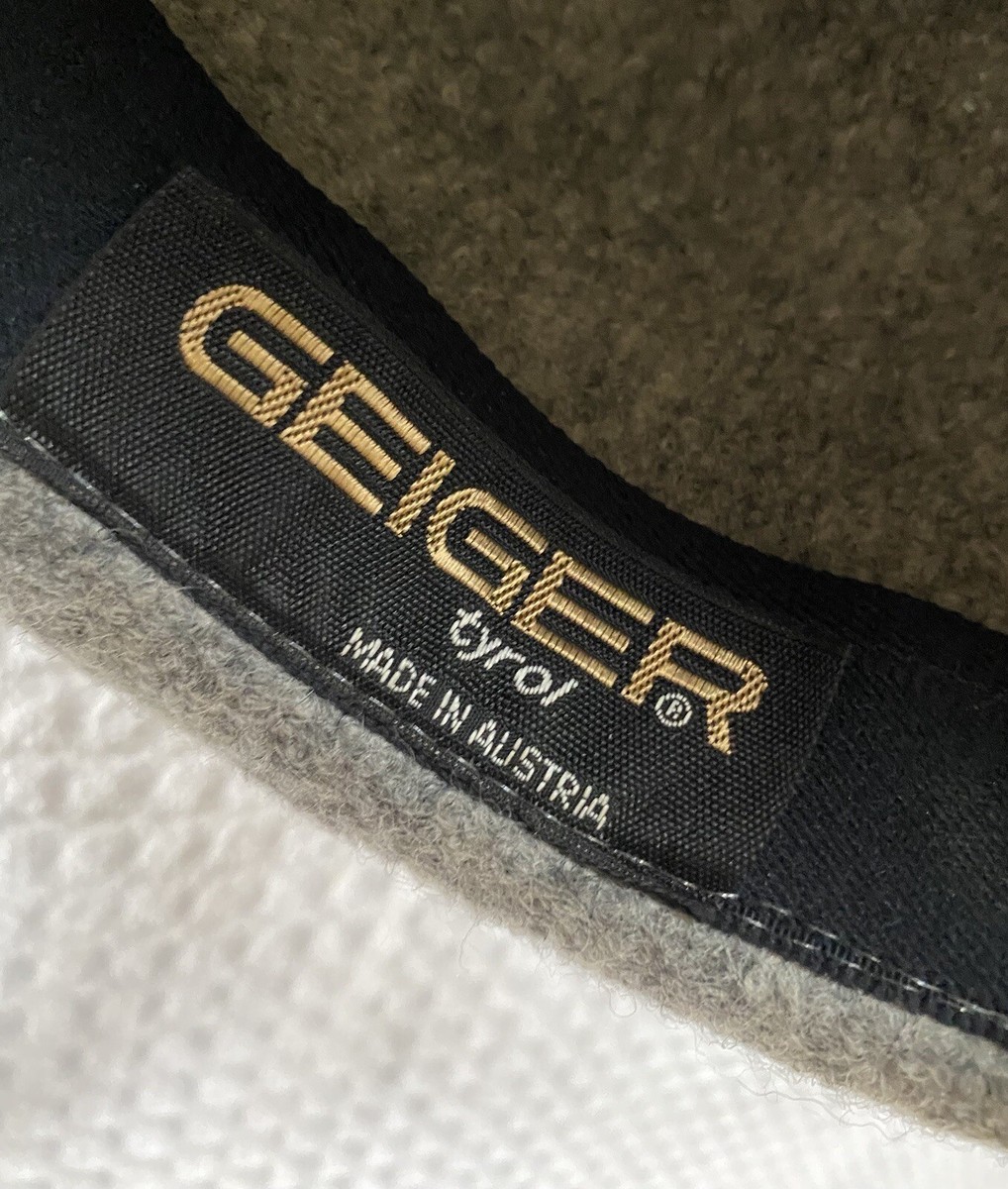 vintage GEIGER Tyrol Alpine Grey Boiled Wool Hat w/ Gamsbart  display picture 3