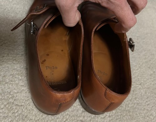 RALPH LAUREN Double Monk-Strap, Mens, Sz 10 D, Shoes Cap-Toe Leather Italy brown - 第 20/24 張圖片