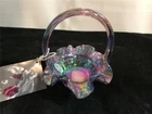 Fenton Iridized Violet Hobnail  Miniature Basket