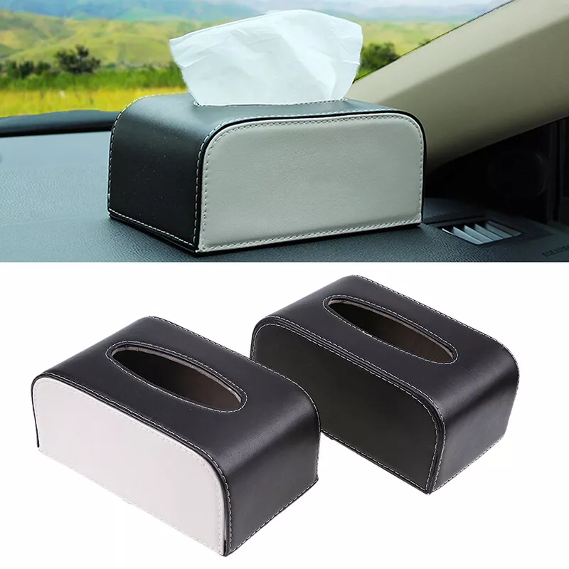 Car Tissue Box Towel Car Sun Visor Tissue Box Holder Auto Interior Storage