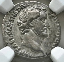 Antoninus Pius AR Denarius AD 138-161 Minerva NGC Ch VF