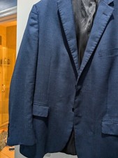 Hart Schaffner Marx Mens 46R Blue And Black Sport Coat Jacket Made In USA