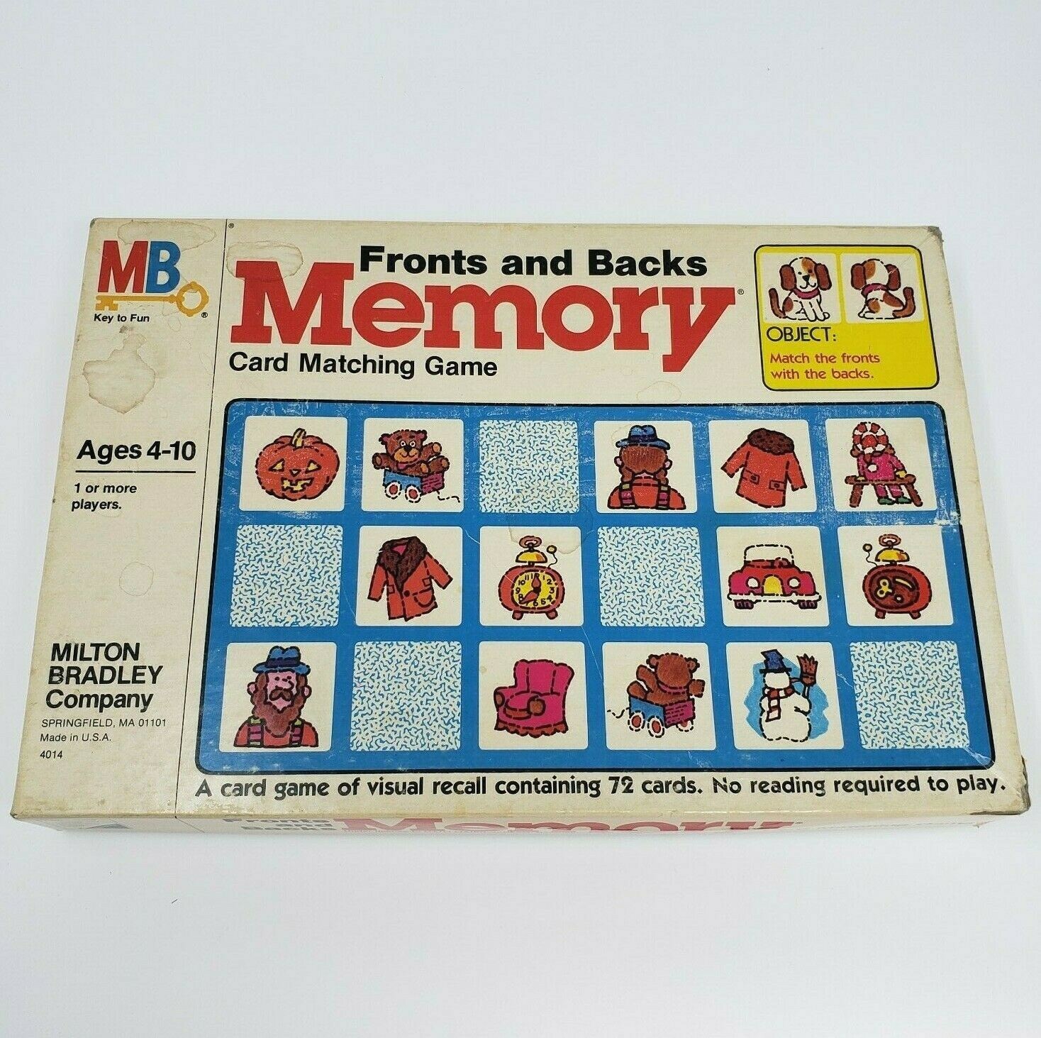 VINTAGE 1980 MEMORY FRONTS AND BACKS MATCHING CARD GAME IN BOX ALMOST  COMPLETE | eBay