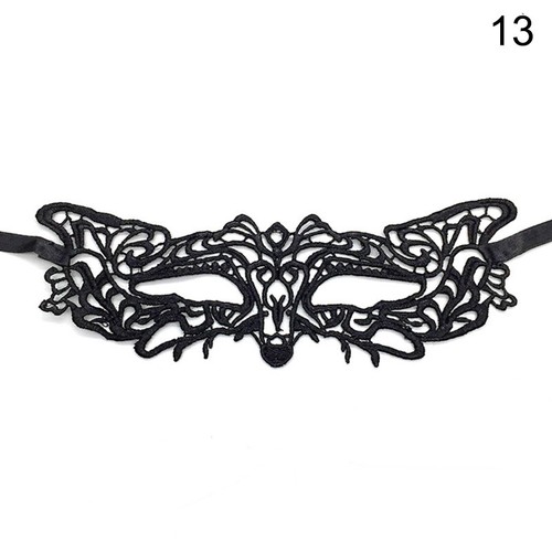 Black Hollow Masquerade Mask Fancy Dress Half Face Masks Halloween Party Costume - Picture 15 of 57