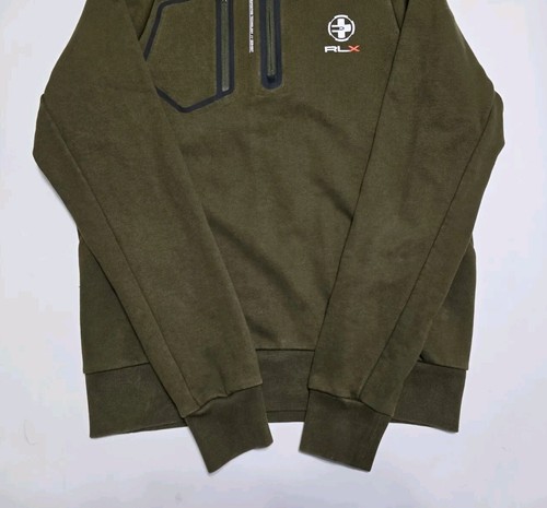 Suéter Ralph Lauren RLX para hombre mediano verde oliva con tecnología de expedición 1/4 con cremallera - Imagen 7 de 23