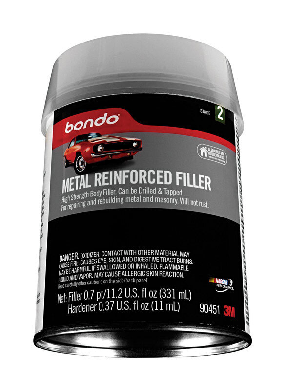 Bondo 90451 Gray Metal Reinforced LongLast Rust Proof Auto Body Filler