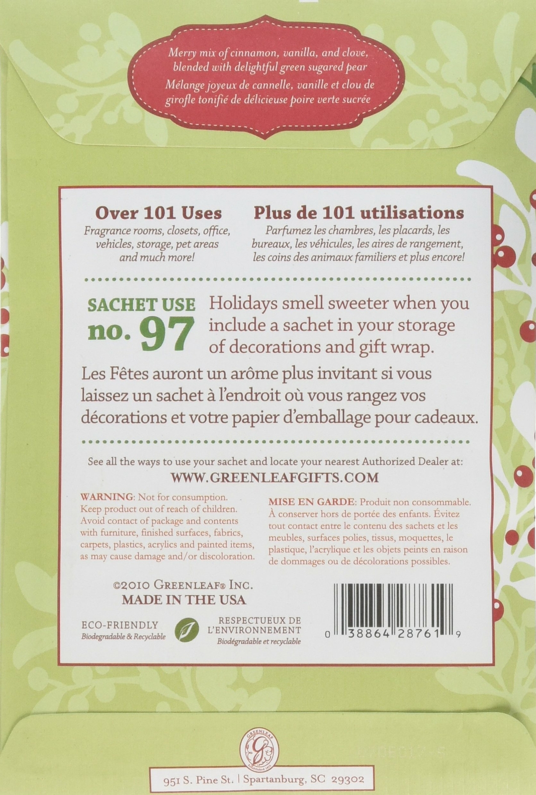 Merry Memories Large Sachet by GreenleafSET OF 3 SACHETS eBay