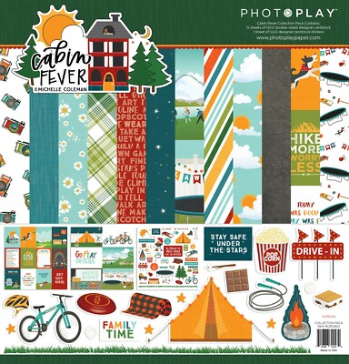 12X12 Paper Pack Cabin Fever Drive-in Popcorn Outdoor Games Stay Safe Tent Bike