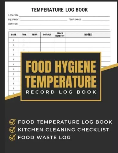 Food Hygiene Temperature Record Log Book Daily Temperature Log Sheet for Heal... - Picture 1 of 2