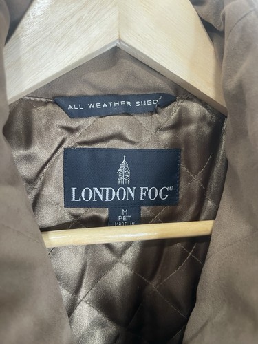 London Fog All Weather Faux Suede Women's Jacket Drawstring Waist Size Med Pet - Picture 6 of 11