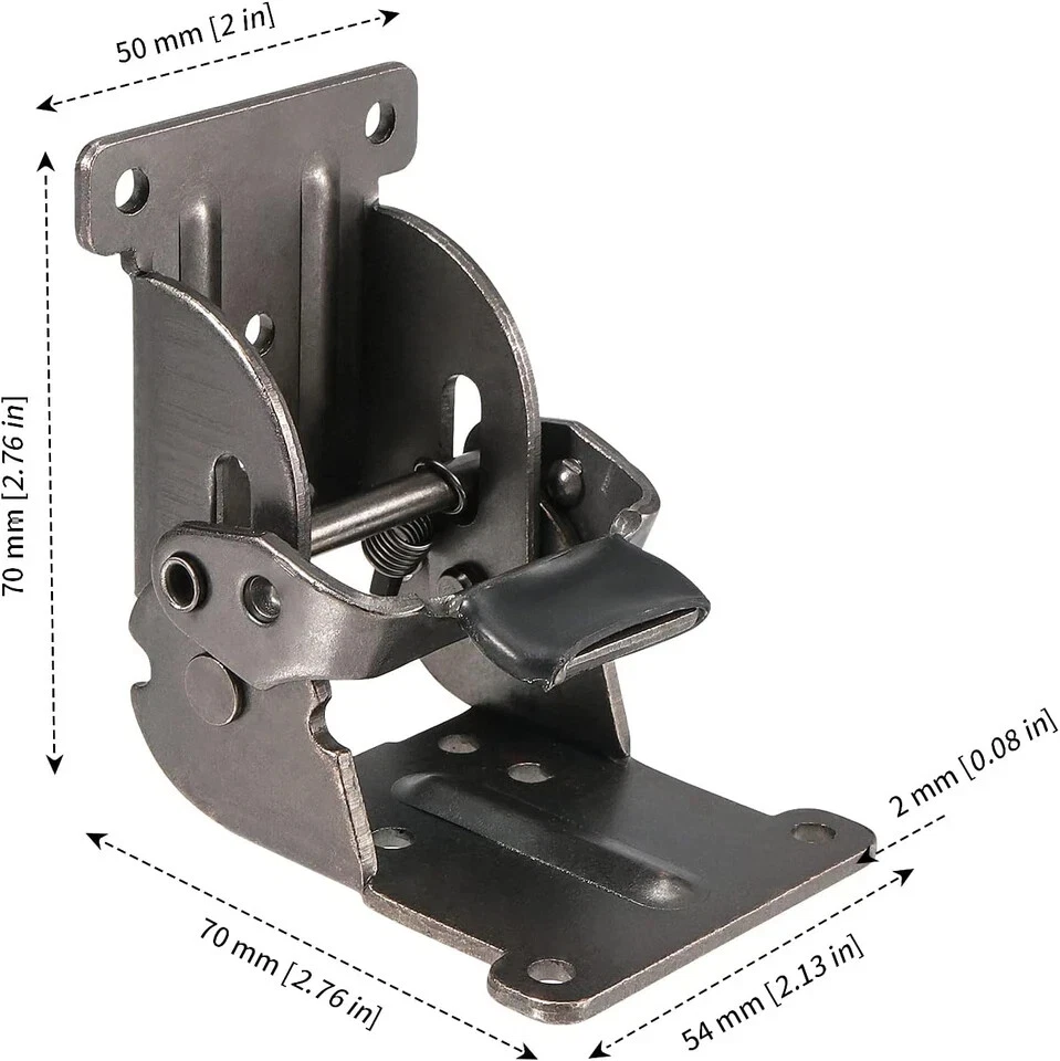Sujetador con soporte de bisagra plegable autobloqueante de 4 piezas, 0-90-180 grados Foto 4 de 4