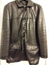 Veste Parka Homme cuir épais noir ville CHEVIGNON comme neuf T 48 M