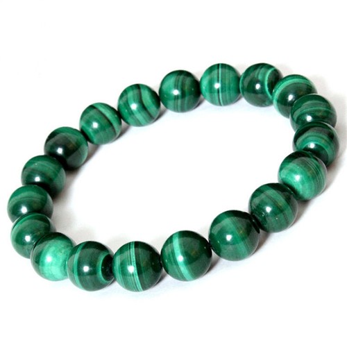 Natural 8mm Green Malachite Round Gemstone Beads Stretch Bracelet Bangle Gifts - Picture 7 of 16
