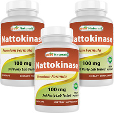 3 Pack Best Naturals Nattokinase 100 mg 90 Vcaps