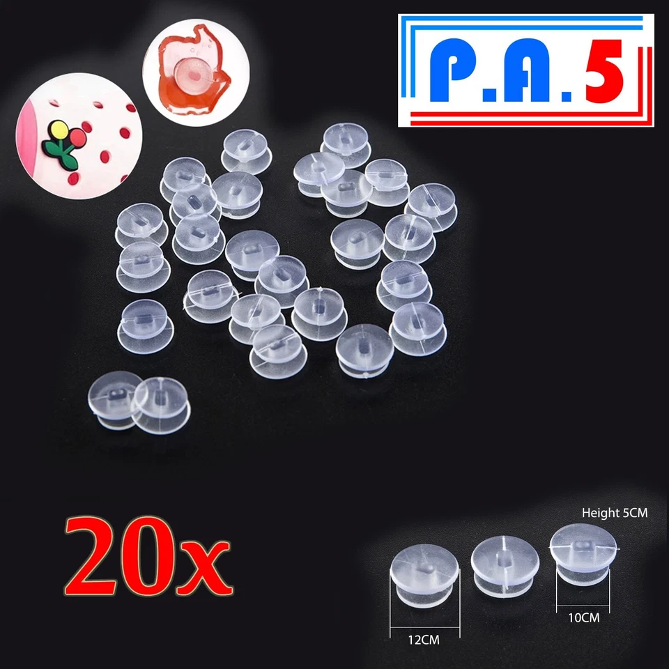 20x Transparent Buttons Clips DIY Sandal Shoe Charms Jewellery Crocs Accessories